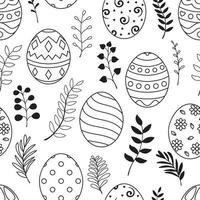 doodle de ovos de páscoa definir coleção em fundo branco vetor