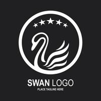 ícone de cisne e logotipo. ilustração vetorial vetor