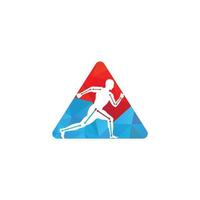 projeto de vetor de conceito de tratamento de fisioterapia. logotipo da clínica de fisioterapia de corrida humana.