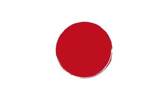 bandeira do japão, pinceladas. grunhido. em um fundo branco. vetor