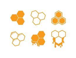 coleção de ilustração de design plano de favo de mel vetor