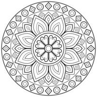 mandala arte digital padrão arte na parede livro de colorir padrão de renda o desenho de tatuagem para uma camisa de pintura de papel de parede e design de adesivo de estêncil de azulejo ornamento de círculo decorativo em estilo oriental étnico vetor