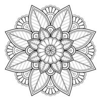 mandala arte digital padrão arte na parede livro de colorir padrão de renda o desenho de tatuagem para uma camisa de pintura de papel de parede e design de adesivo de estêncil de azulejo ornamento de círculo decorativo em estilo oriental étnico vetor