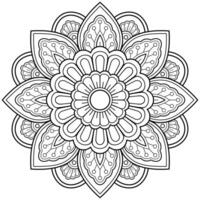 mandala arte digital padrão arte na parede livro de colorir padrão de renda o desenho de tatuagem para uma camisa de pintura de papel de parede e design de adesivo de estêncil de azulejo ornamento de círculo decorativo em estilo oriental étnico vetor