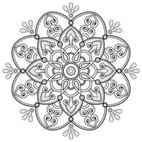 mandala arte digital padrão arte na parede livro de colorir padrão de renda o desenho de tatuagem para uma camisa de pintura de papel de parede e design de adesivo de estêncil de azulejo ornamento de círculo decorativo em estilo oriental étnico vetor