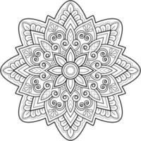 mandala arte digital padrão arte na parede livro de colorir padrão de renda o desenho de tatuagem para uma camisa de pintura de papel de parede e design de adesivo de estêncil de azulejo ornamento de círculo decorativo em estilo oriental étnico vetor