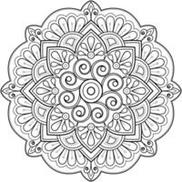 mandala arte digital padrão arte na parede livro de colorir padrão de renda o desenho de tatuagem para uma camisa de pintura de papel de parede e design de adesivo de estêncil de azulejo ornamento de círculo decorativo em estilo oriental étnico vetor