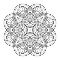 mandala arte digital padrão arte na parede livro de colorir padrão de renda o desenho de tatuagem para uma camisa de pintura de papel de parede e design de adesivo de estêncil de azulejo ornamento de círculo decorativo em estilo oriental étnico vetor