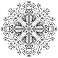 mandala arte digital padrão arte na parede livro de colorir padrão de renda o desenho de tatuagem para uma camisa de pintura de papel de parede e design de adesivo de estêncil de azulejo ornamento de círculo decorativo em estilo oriental étnico vetor