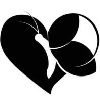 design de ícones vetoriais ilustrando um coração e uma borboleta vetor