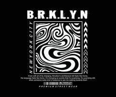 design de camiseta futurista do brooklyn nova york, gráfico vetorial, pôster tipográfico ou camisetas street wear e estilo urbano vetor