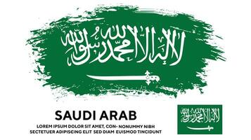 vetor de design de bandeira colorida de estilo ondulado árabe saudita