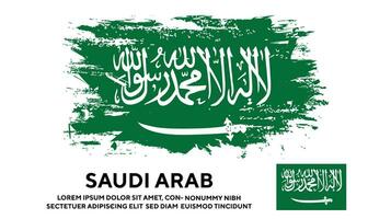 vetor de design de bandeira árabe saudita de textura grunge desbotada colorida