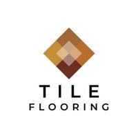 design de logotipo de piso de azulejos vetor