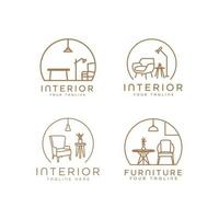 coleção de logotipos de interiores de móveis vetor