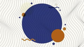 fundo branco de partículas dinâmicas de pontos cinza abstratos modernos com elementos de decoração de círculos geométricos azuis vetor