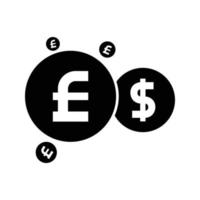 ícone de câmbio de moeda preta que é adequado para o seu negócio financeiro vetor