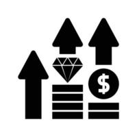 ícone de aumento preto adequado para o seu negócio financeiro vetor