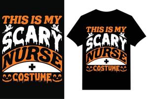 vetor de design de camiseta tipográfica de enfermeira de halloween