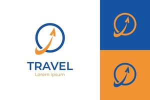 logotipo de negócios de cheque de viagem de agência de cor moderna. transporte, design de logotipo de entrega de logística vetor