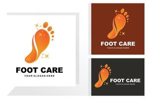 design de logotipo de cuidados com os pés ilustração de saúde vetor de salão de pedicure de mulher