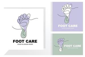 design de logotipo de cuidados com os pés ilustração de saúde vetor de salão de pedicure de mulher