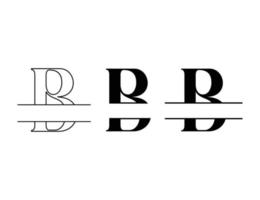 letra b design de logotipo dividido para modelo de nome vetor