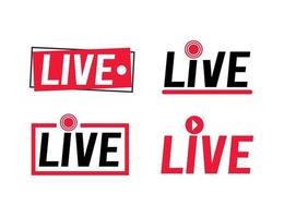 design de ícone de logotipo de transmissão ao vivo vetor