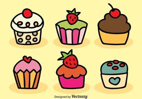 Desenhos animados Cupcake Vector