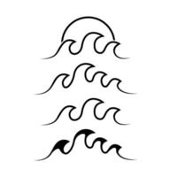 conjunto de ilustração de ícone de logotipo de ondas do mar vetor