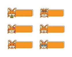 adesivo de etiqueta de nome emoji de gato kawaii fofo vetor
