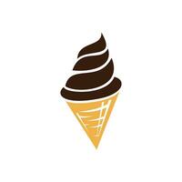 sorvete no logotipo do cone de waffle. ícone de vetor de casquinha de sorvete.