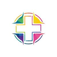 design de logotipo de vetor médico abstrato. design de ilustração do símbolo de saúde cruzada do logotipo.