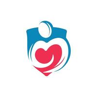 conceito de design de logotipo de grupo de caridade. design de logotipo de cuidados de pessoas. vetor