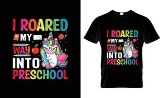 design de camiseta do primeiro dia de escola, slogan de camiseta do primeiro dia de escola e design de vestuário, tipografia do primeiro dia de escola, vetor de primeiro dia de escola, ilustração do primeiro dia de escola