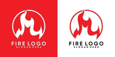 design de logotipo de fogo com conceito criativo vetor