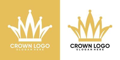 design do logotipo da coroa com conceito criativo vetor