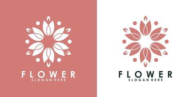 design de logotipo de flor vetor premium de estilo moderno branco