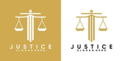 design de logotipo de justiça com estilo e conceito criativo vetor