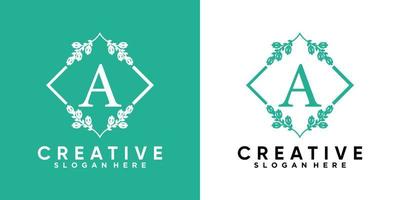 último a e design de logotipo de decoração com conceito criativo vetor