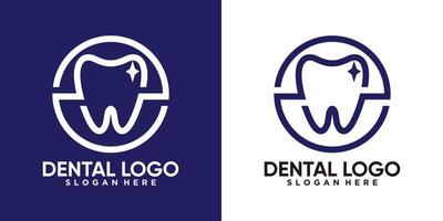 design de logotipo odontológico com conceito criativo vetor