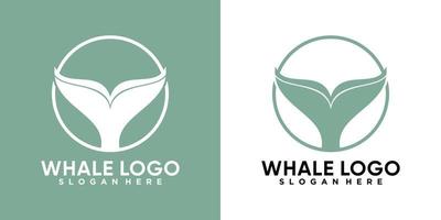 design de logotipo de baleia com conceito criativo vetor