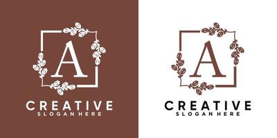último a e design de logotipo de decoração com conceito criativo vetor