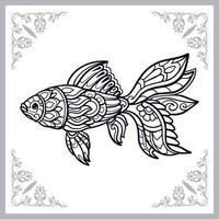 artes de mandala de peixinho dourado isoladas no fundo branco vetor