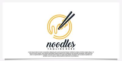 ilustração de design de logotipo de macarrão ramen para ícone de restaurante com elemento criativo premium vector parte 10