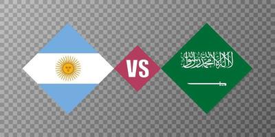 argentina vs conceito de bandeira da arábia saudita. ilustração vetorial. vetor