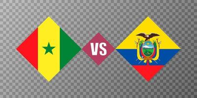 conceito de bandeira senegal vs equador. ilustração vetorial. vetor