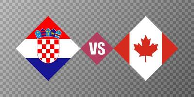 conceito de bandeira croácia vs canadá. ilustração vetorial. vetor