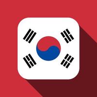 bandeira da coreia do sul, cores oficiais. ilustração vetorial. vetor