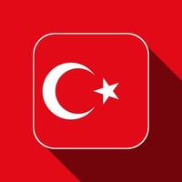 bandeira da turquia, cores oficiais. ilustração vetorial. vetor